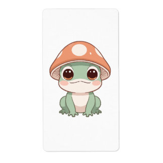 Kawaii Frog i Mushroom Hat Fraktsedel