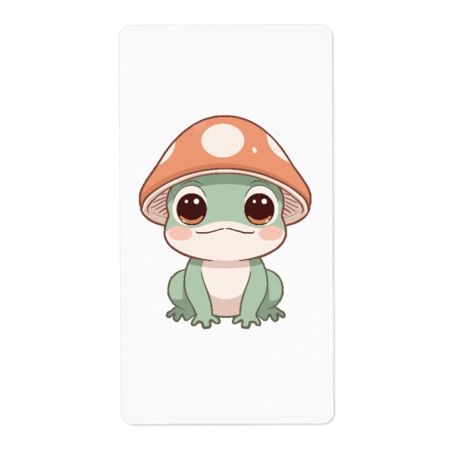Kawaii Frog i Mushroom Hat Fraktsedel (Framsidan)