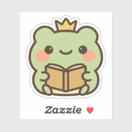 Kawaii Frog Läsa en Bok-sticker Klistermärken
