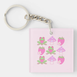 Kawaii Frog, Mushroom och jordgubbe