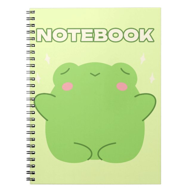 Kawaii Frog Notebook Anteckningsbok (Framsidan)