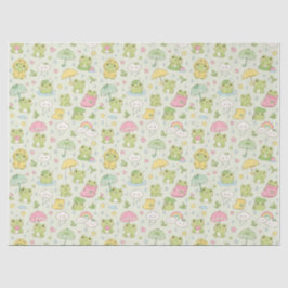 Kawaii Frog Rainy Day Pattern Wrapping Paper