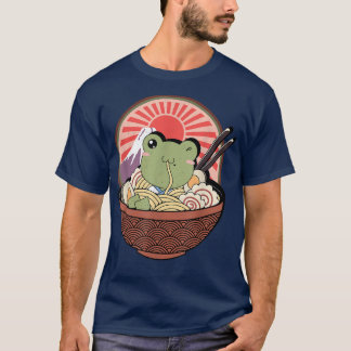 Kawaii Frog Ramen Japanese Noodle Anime Frog Kids  T Shirt