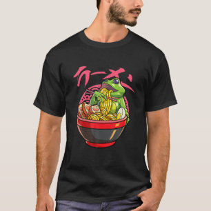 Kawaii Frog Ramen Japansk Noodle Anime Frog T Shirt