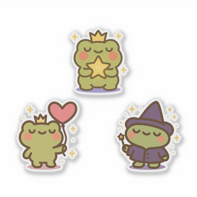 Kawaii Frog Sticke Klistermärken (Framsida)
