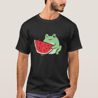 Kawaii Frog Watermelon Summer Watermelon Frog T Shirt