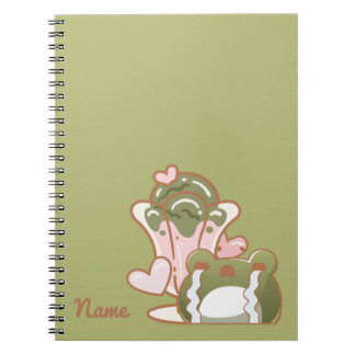 Kawaii Frog with Matcha Cake Personalized Note Anteckningsbok