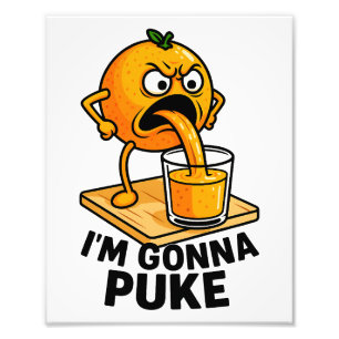 Kawaii Fruit Funny Orange Juice Fototryck