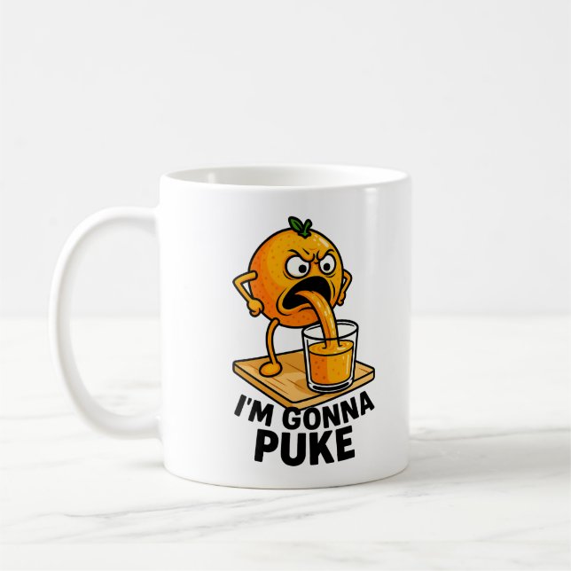 Kawaii Fruit Funny Orange Juice Kaffemugg (Vänster)