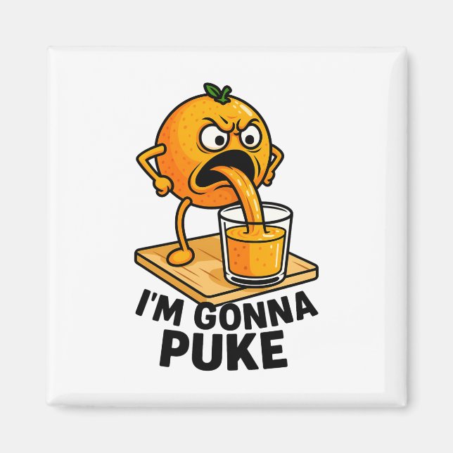 Kawaii Fruit Funny Orange Juice Magnet (Framsidan)