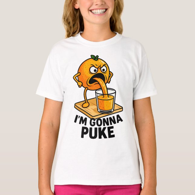 Kawaii Fruit Funny Orange Juice T Shirt (Framsida)