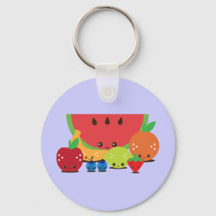 Kawaii Fruit Group Nyckelring