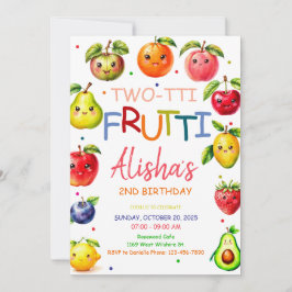 Kawaii Fruit Two-tti Frutti Fruit 2:a födelsedagen Inbjudningar