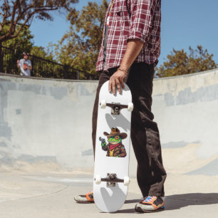 Kawaii Funny Cowboy Western Frog Älskare Mini Skateboard Bräda 18,5 Cm