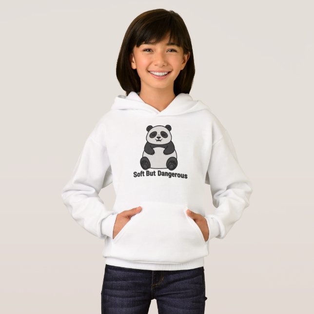 Kawaii Funny Panda Unisex Kids T Shirt (Hel framsida)