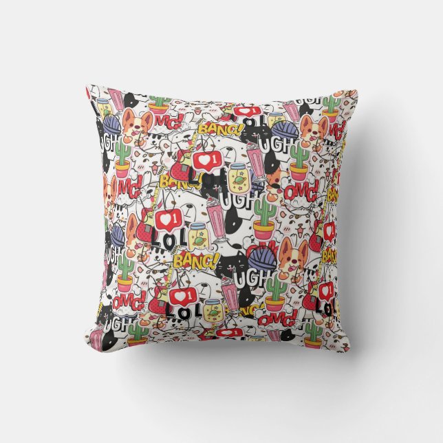 kawaii funny pet design - cute animal lover  kudde (Framsida)