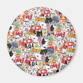 kawaii funny pet design - cute animal lover magnet