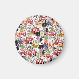 kawaii funny pet design - cute animal lover magnet