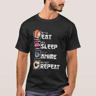 Kawaii Ga Sushi Ät Sova Anime Upprepa Anime T Shirt