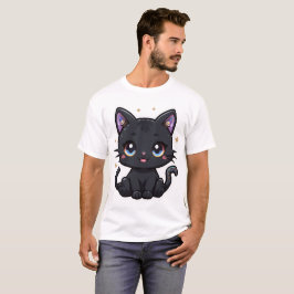 Kawaii Galaxy Black Magic Cute Kattunge T-Shirt