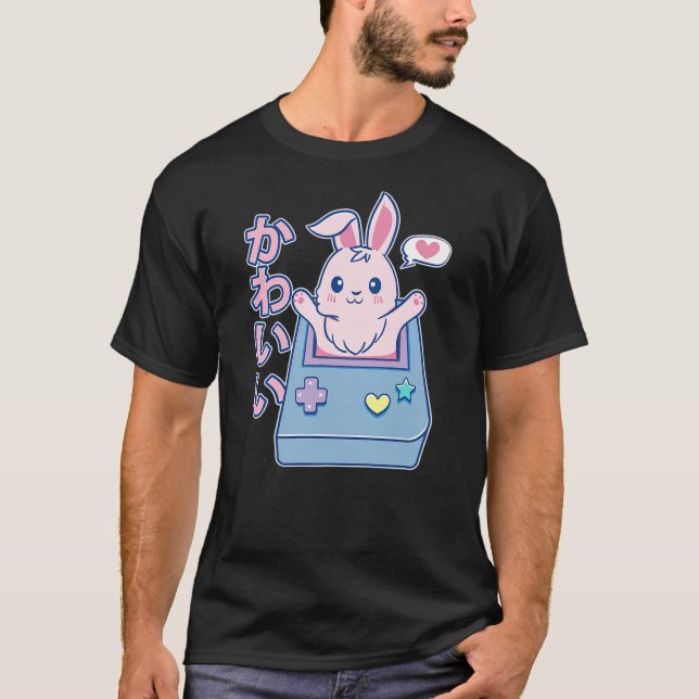 kawaii gamer bunny - Rabbit Pastel Cute T Shirt (Framsida)