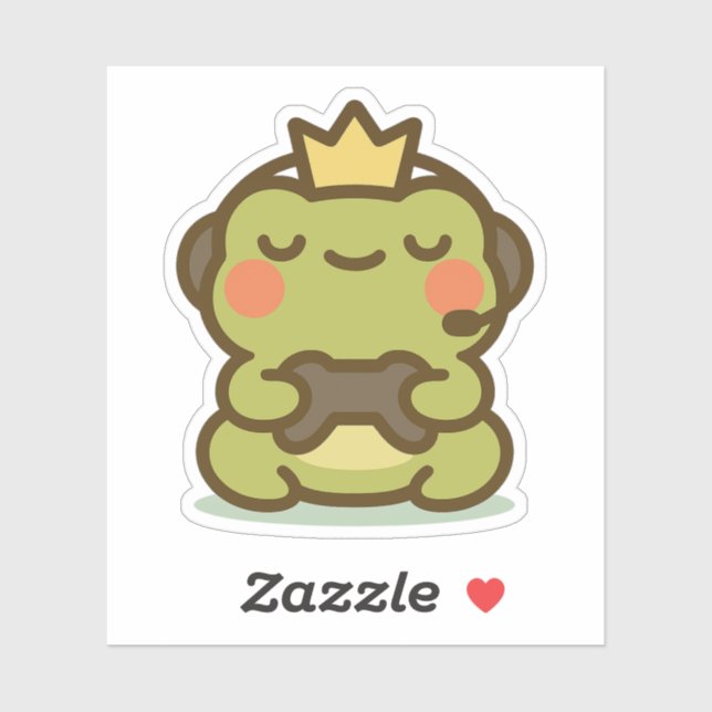 Kawaii Gamer Frog Sticker Klistermärken (Ark)