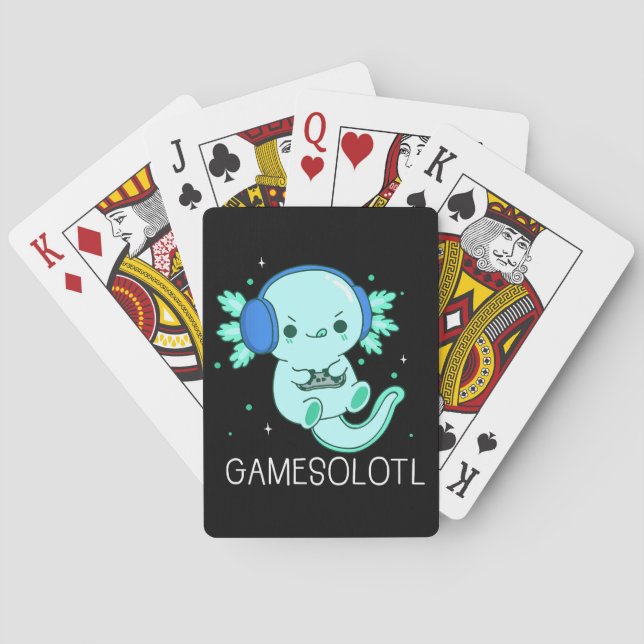 Kawaii Gamesolotl Axolotl Gamer Casinokort (Baksidan)