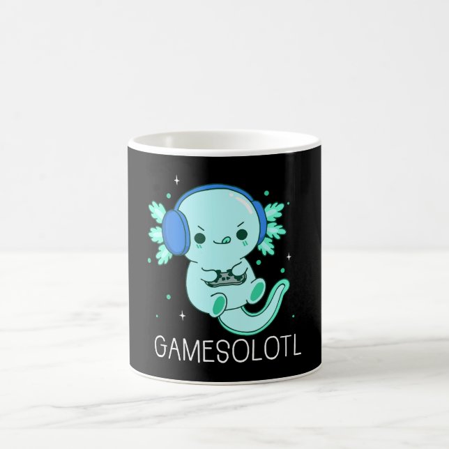 Kawaii Gamesolotl Axolotl Gamer Kaffemugg (Center)