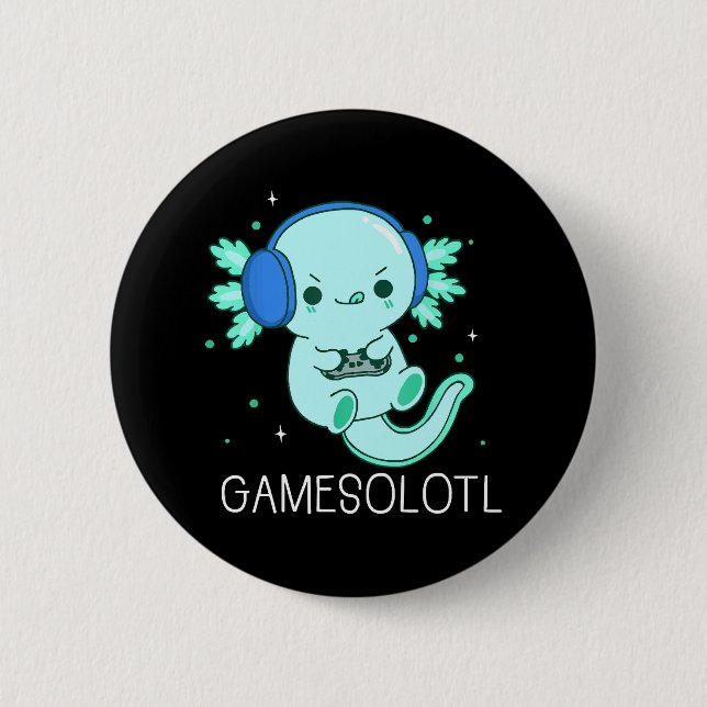 Kawaii Gamesolotl Axolotl Gamer Knapp (Framsida)