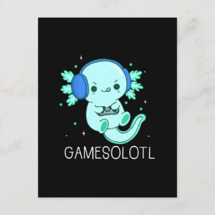 Kawaii Gamesolotl Axolotl Gamer Tilläggskort