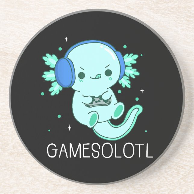 Kawaii Gamesolotl Axolotl Gamer Underlägg (Framsidan)