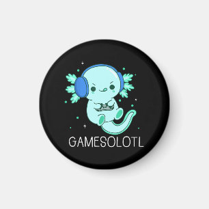Kawaii Gamesolotl Axolotl Spelare Magnet