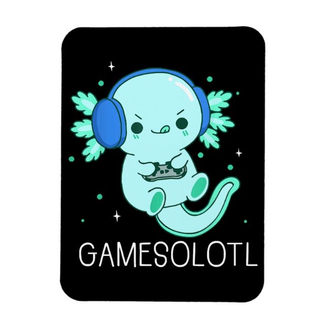 Kawaii Gamesolotl Axolotl Spelare Magnet (Vertikal)