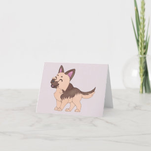 Kawaii German Shepherd Hund Tack Kort