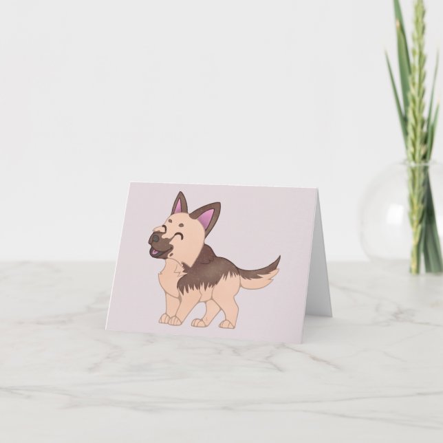 Kawaii German Shepherd Hund Tack Kort (Framsida)