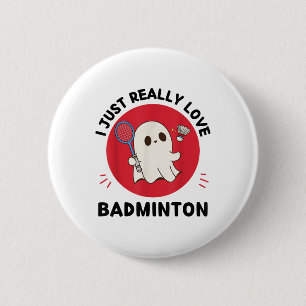 Kawaii Ghost Badminton Älskare I Just Verkligen Ba Knapp