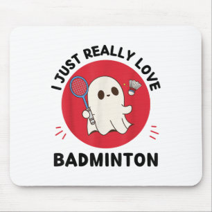 Kawaii Ghost Badminton Älskare I Just Verkligen Ba Musmatta