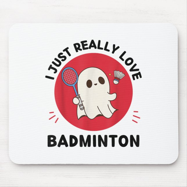 Kawaii Ghost Badminton Älskare I Just Verkligen Ba Musmatta (Framsidan)