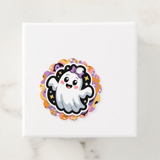 Kawaii Ghost Blanket-Cute Patchwork Tecknad Ghost Gåvor Etiketter (På plats)