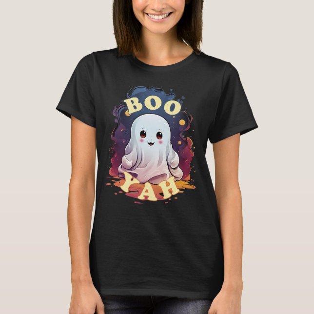 Kawaii Ghost Booyah T Shirt (Framsida)