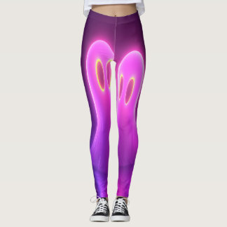 Kawaii Ghost Couple - Neon Kärlek Spirits Leggings