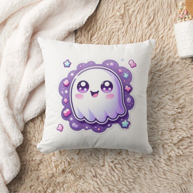 Kawaii Ghost Dekorativ kudde - Cute Pastel Hallowe (Filt)