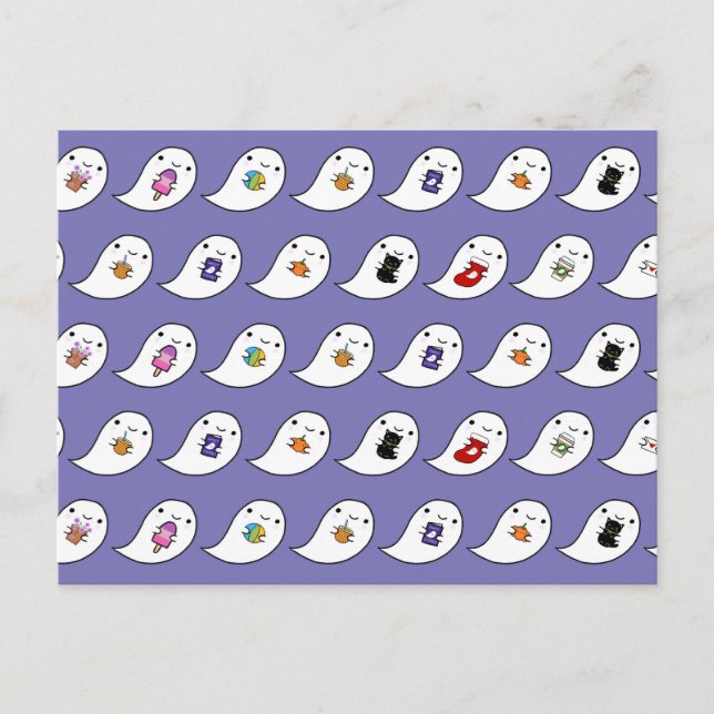 Kawaii Ghost Favorites Vykort (Framsida)