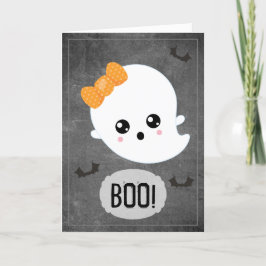 Kawaii Ghost Halloween Helgkort