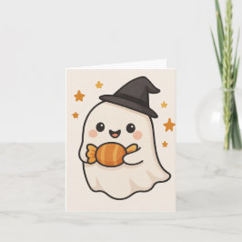 Kawaii Ghost med Halloween Candy Inbjudan