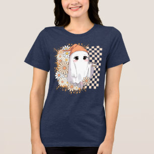 Kawaii Ghost med kaffe och Daisy - Cute Mysigt T Shirt