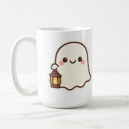 Kawaii Ghost med Lantern - Cute Spirit Design Kaffemugg
