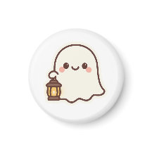 Kawaii Ghost med Lantern - Cute Spirit Design
