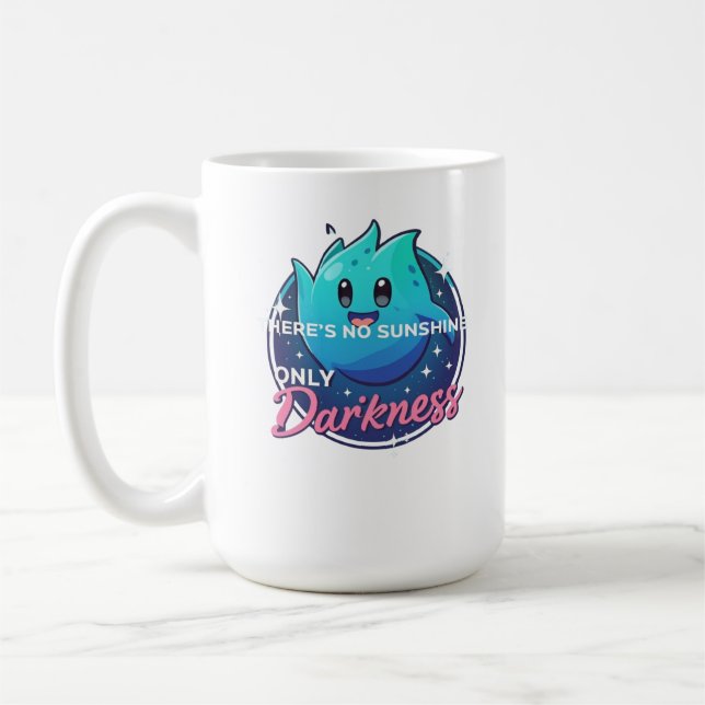 Kawaii Ghost No Sunshine Only Darkness Aesthetic Kaffemugg (Vänster)