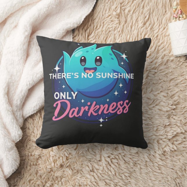 Kawaii Ghost No Sunshine Only Darkness Aesthetic Kudde (Filt)